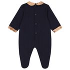 Baby Boys Navy Blue & Beige Geo Map Babygrow Gift Set, 2, hi-res