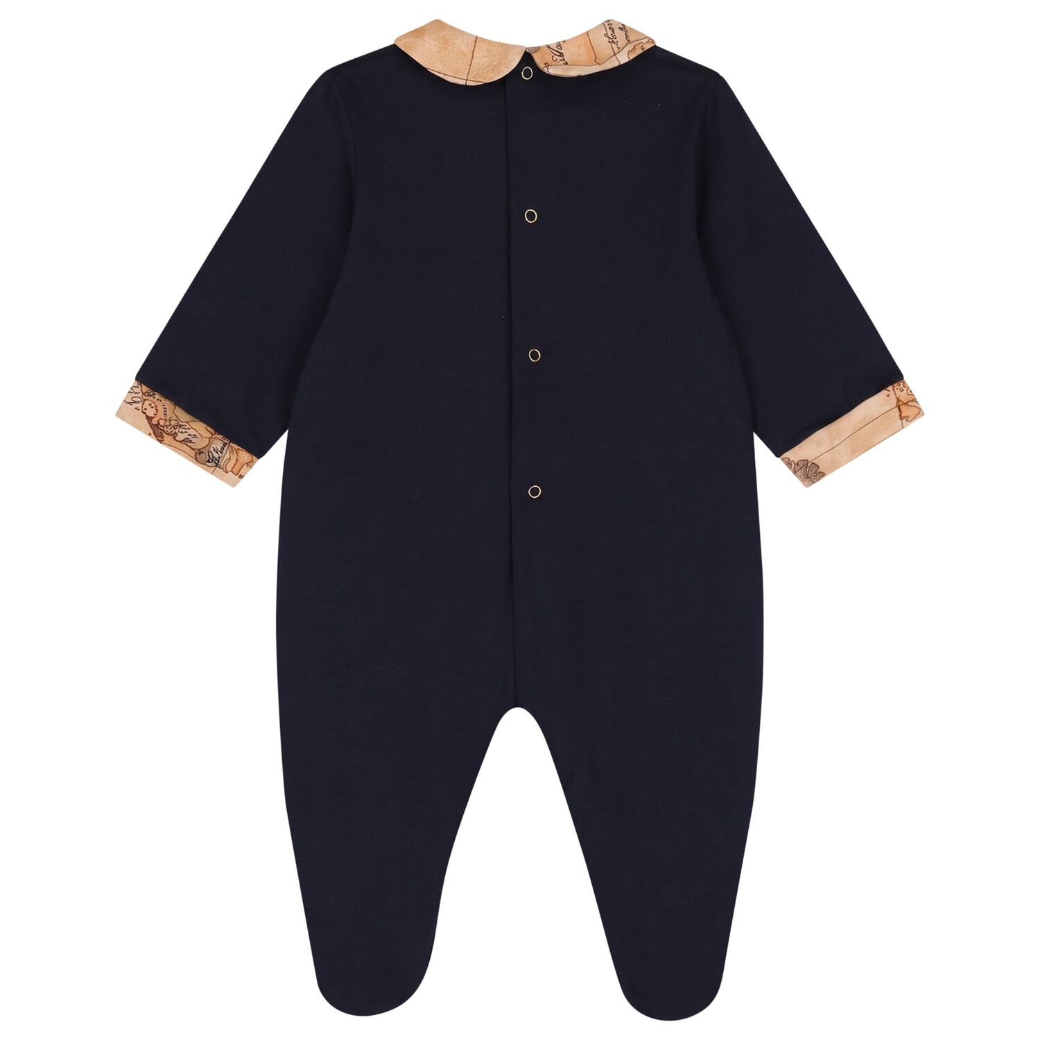 Baby Boys Navy Blue & Beige Geo Map Babygrow Gift Set, 2, hi-res