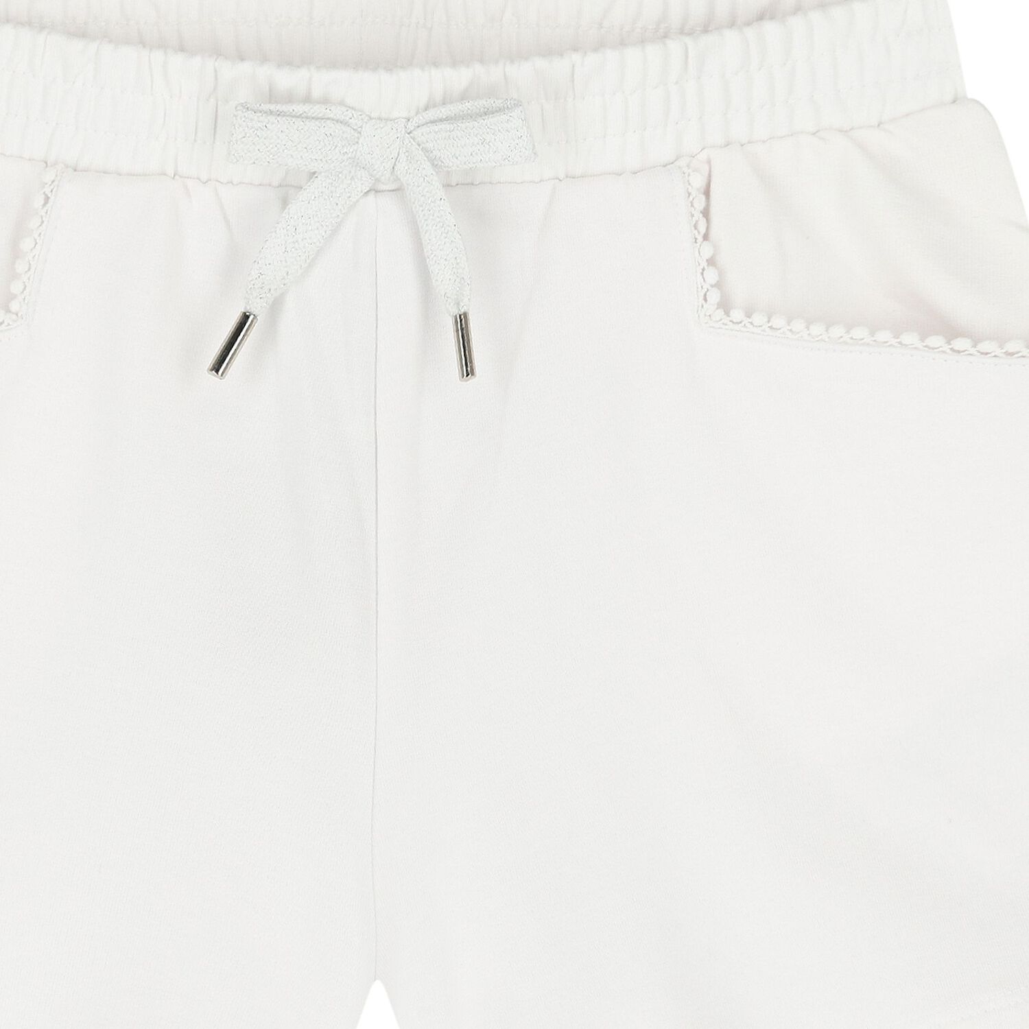 Girls White Shorts, 4, hi-res