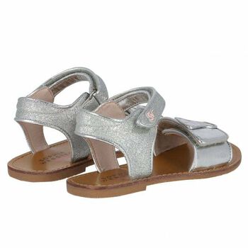 Girls Silver Butterfly Sandals