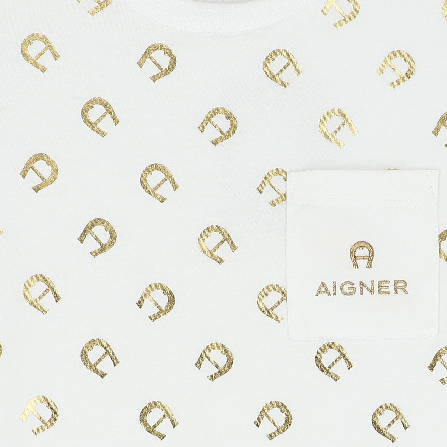 تيشيرت أولاد بالشعار باللون الأبيض والذهبي, 1, hi-res image number null