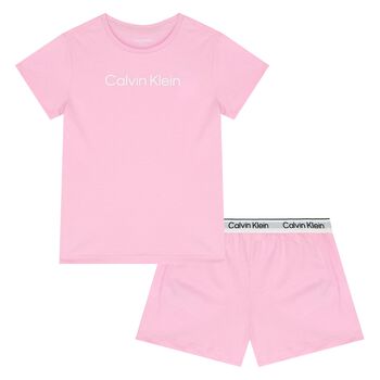 Girls Pink Logo Pyjamas