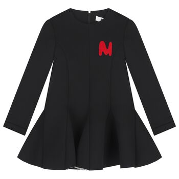 Girls Black Logo Scuba Dress
