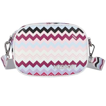 Girls Purple & Pink Logo Zigzag Shoulder Bag