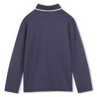Boys Navy Blue Logo Polo Shirt, 2, hi-res