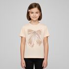 Girls Pink Bow T-Shirt, 2, hi-res