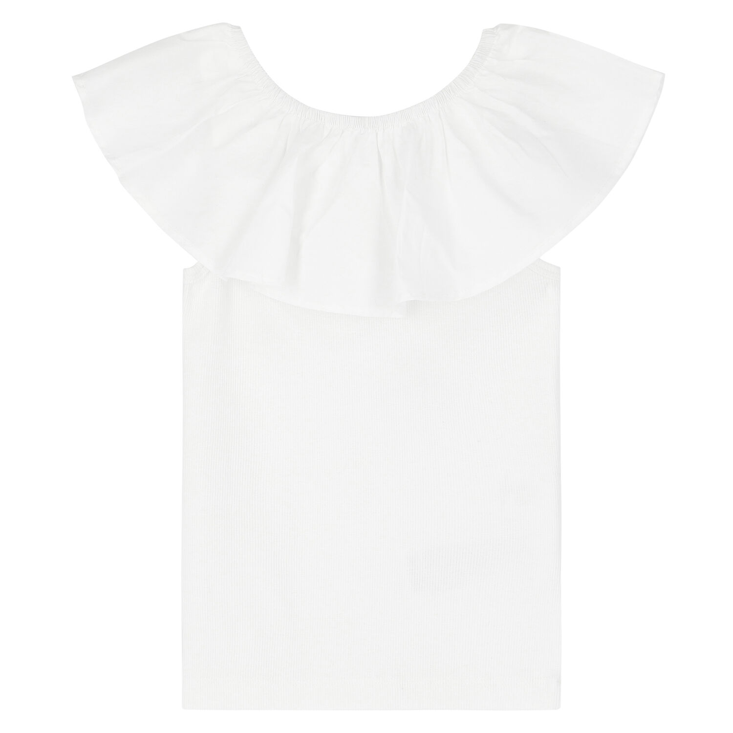 Girls White Ruffled Top, 1, hi-res image number null