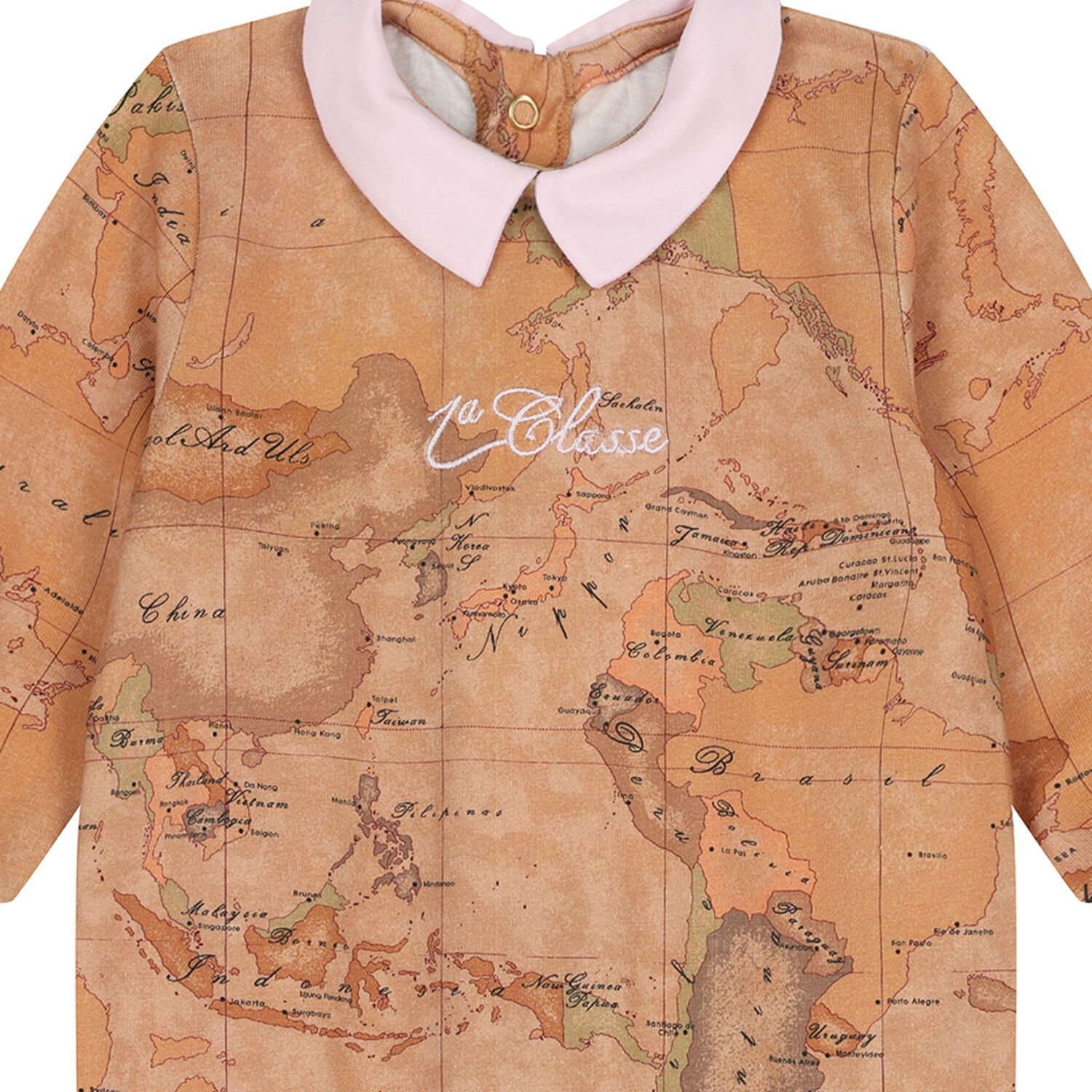 Baby Girls Beige & Pink Geo Map Babygrow Gift Set, 2, hi-res image number null