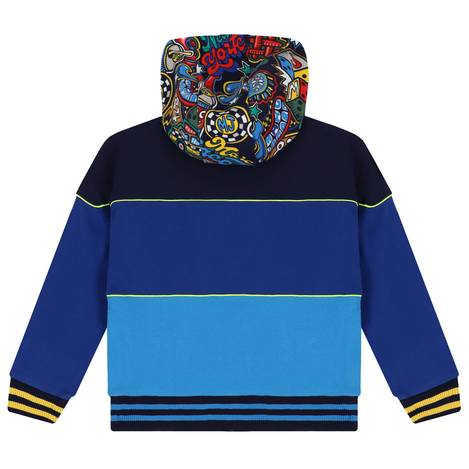 توب هودى أولاد بالشعار باللون الازرق, 1, hi-res