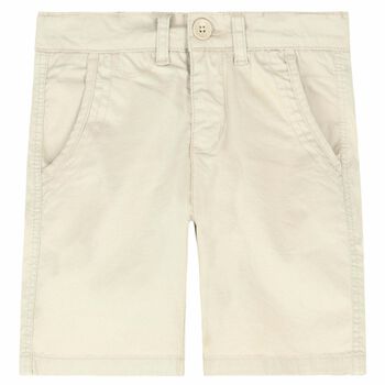 Boys Beige Cotton Shorts