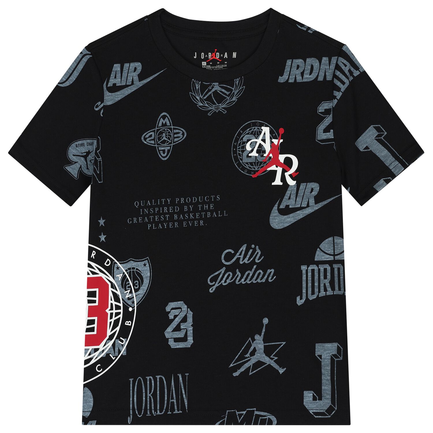 Boys Black Jordan Logo T-Shirt, 2, hi-res