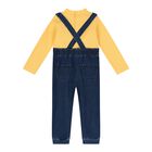 Baby Boys Yellow & Blue Denim Dungaree Set, 1, hi-res