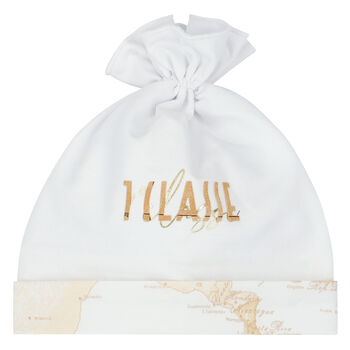 Baby Girls White & Geo Map Logo Hat