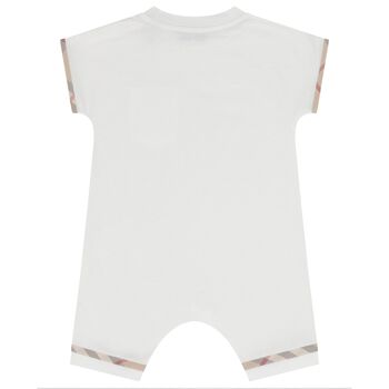 White Check Baby Romper