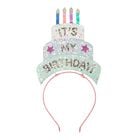 Girls Pink Birthday Cake Headband, 1, hi-res
