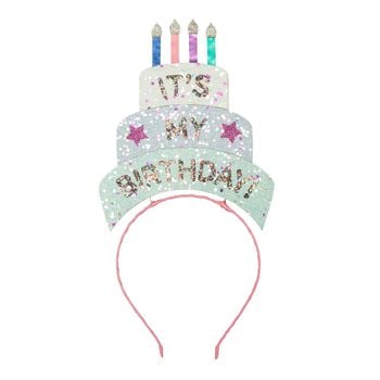 Girls Pink Birthday Cake Headband