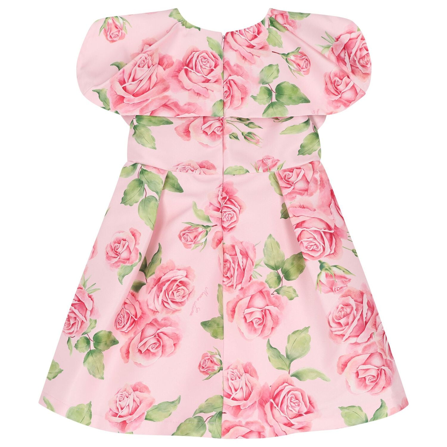 Girls Pink Logo Floral Dress, 1, hi-res