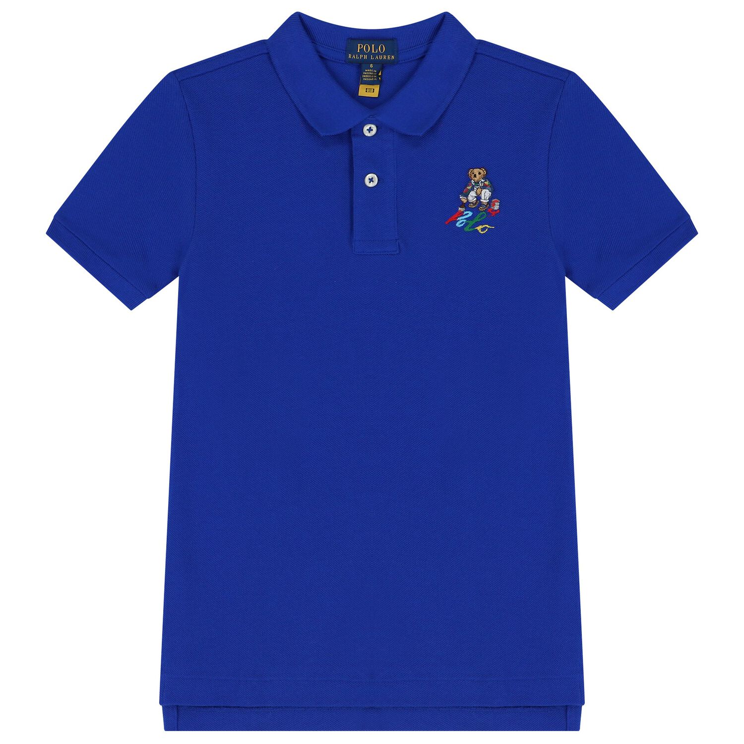 Boys Blue Polo Bear Polo Shirt, 1, hi-res image number null