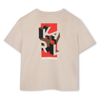 Boys Beige Logo T-Shirt