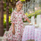Girls Pink Floral Dress, 1, hi-res
