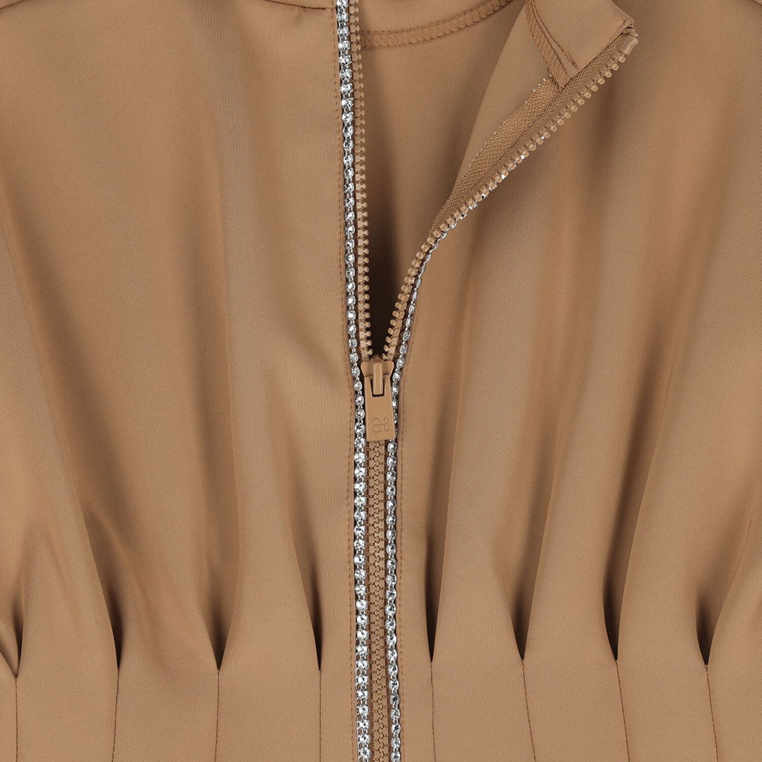 Girls Beige Scuba Dress, 1, hi-res