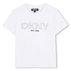 Girls White Logo T-Shirt, 1, hi-res