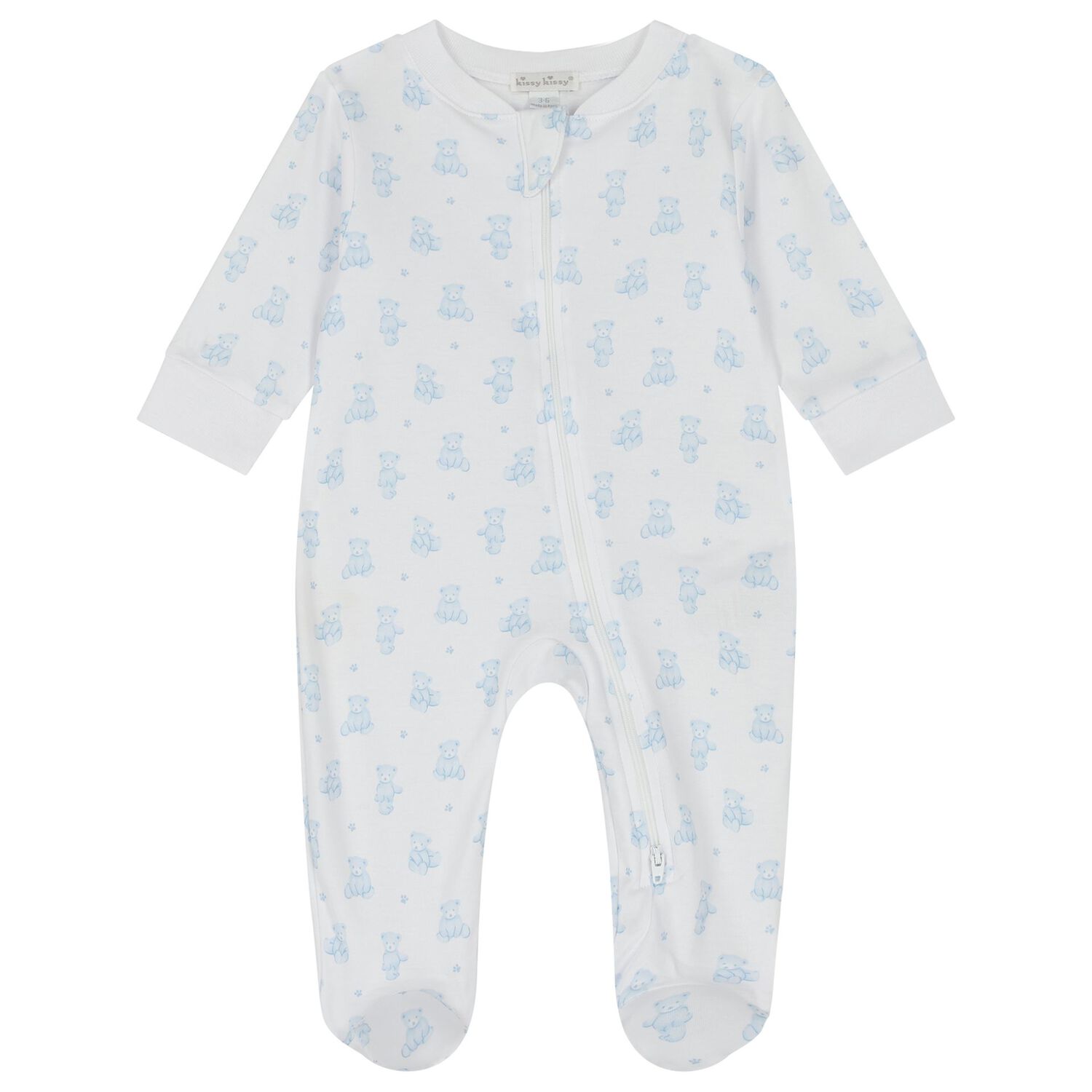 Baby Boys White & Blue Teddy Bear Babygrow Gift Set, 1, hi-res
