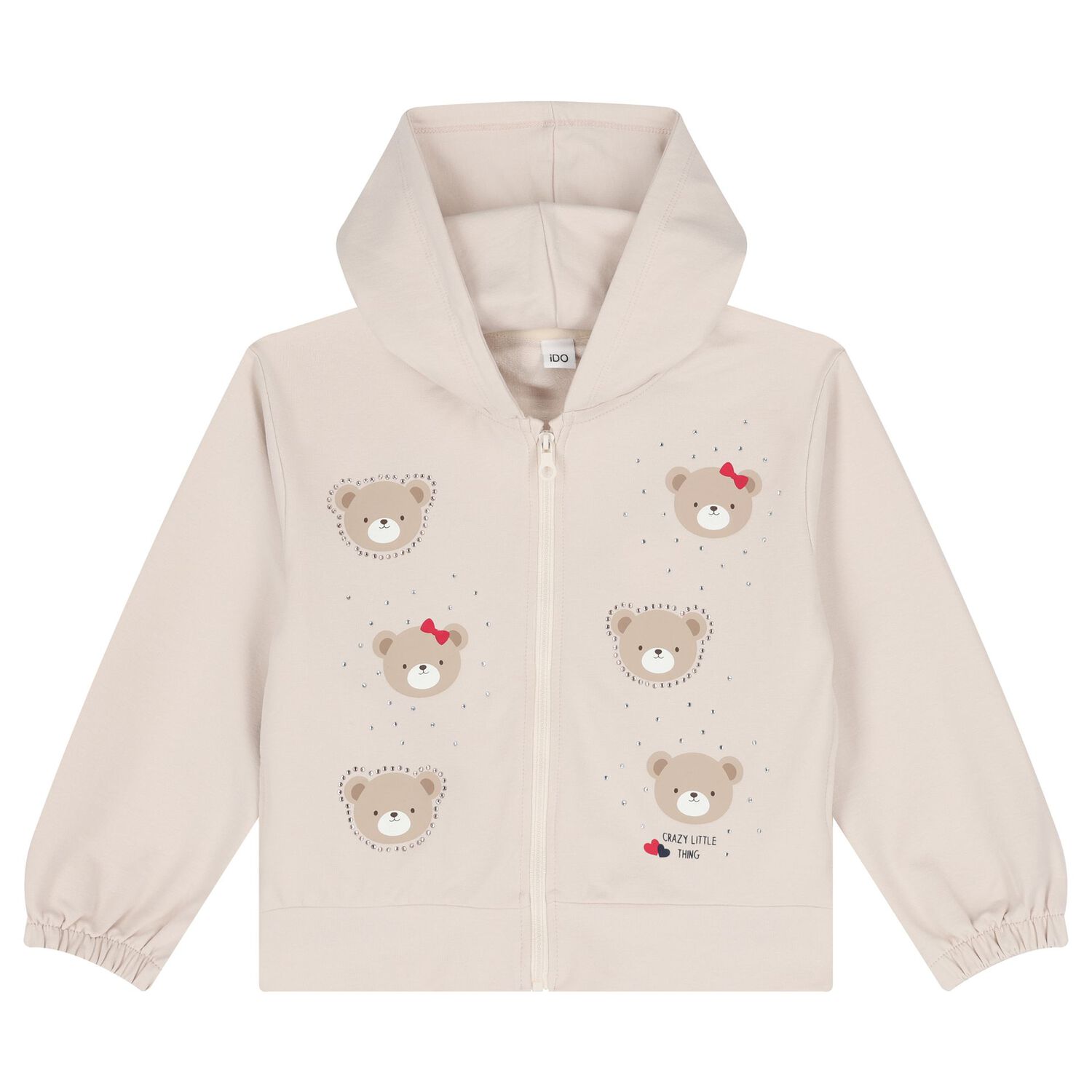 Girls Beige Teddy Bear Tracksuit, 1, hi-res
