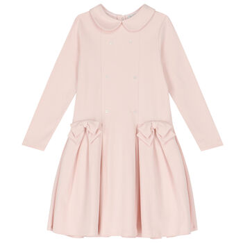 Girls Pink Bow Dress