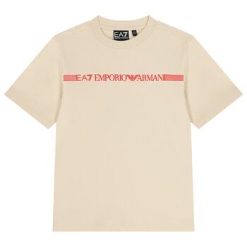 Boys Beige Logo T-Shirt