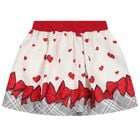 Girls Ivory & Red Bow Skirt Set, 1, hi-res
