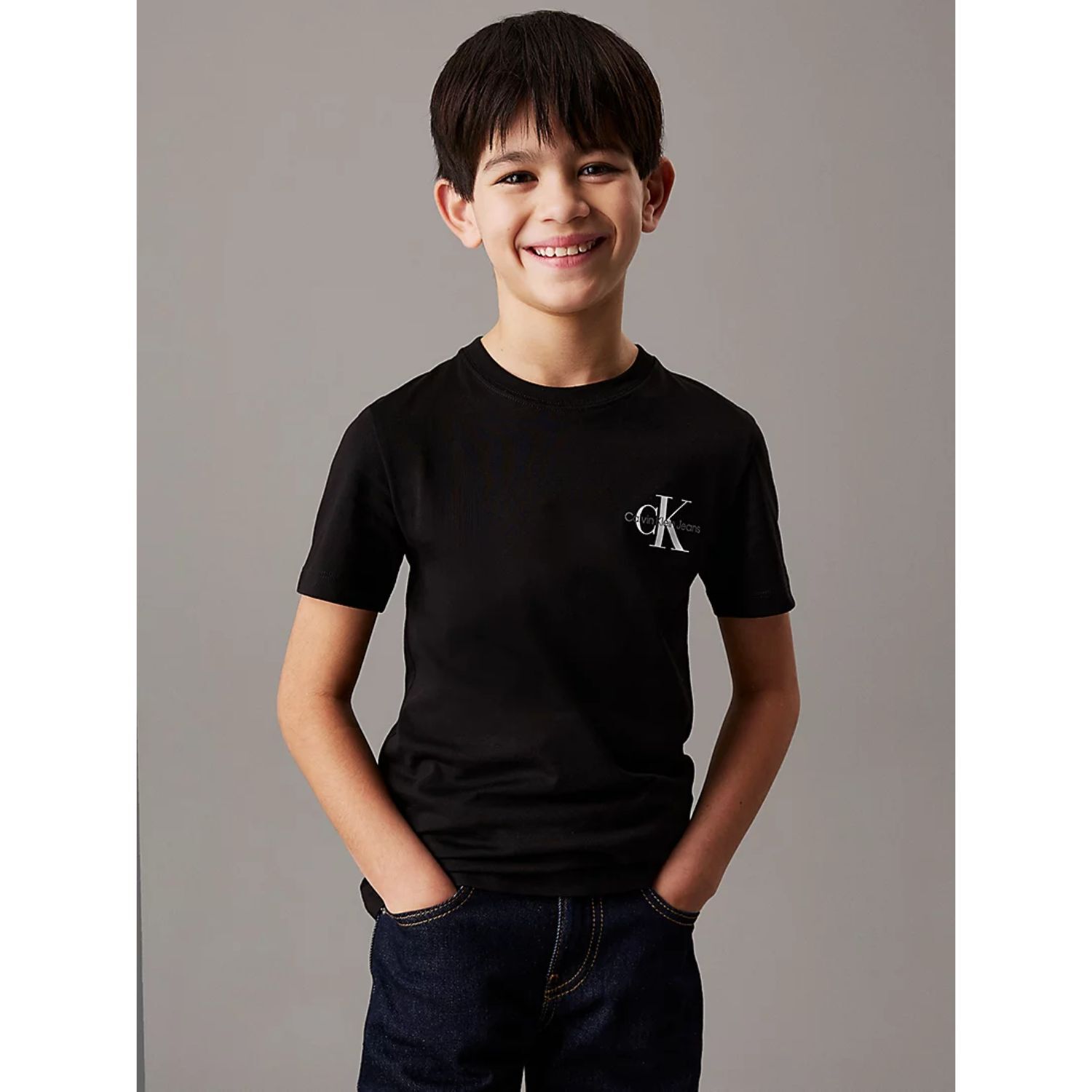 Boys Black Logo T-Shirt, 2, hi-res image number null