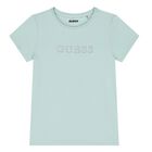 Girls Green Embellished Logo T-Shirt, 1, hi-res