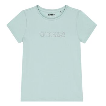 Girls Green Embellished Logo T-Shirt