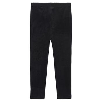 Girls Black Velvet Leggings