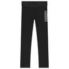 Girls Black Logo Leggings, 1, hi-res