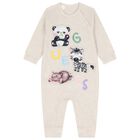 Baby Boys Ivory Logo Romper, 1, hi-res