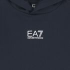 Boys Navy Blue Logo Hooded Top, 4, hi-res