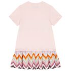 Girls Pink Zig Zag Logo Dress, 2, hi-res