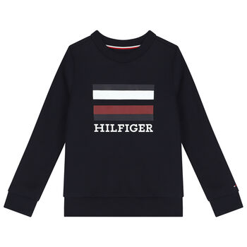 Boys Navy Blue Logo Sweat Shirt