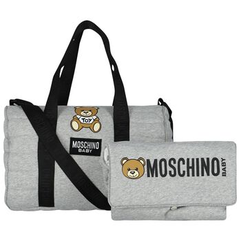 Grey Teddy Bear Logo Baby Changing Bag