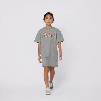 Girls Grey Logo Suede Trainers