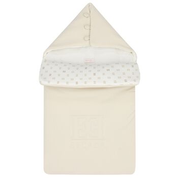 Baby Girls Beige & Ivory Logo Nest