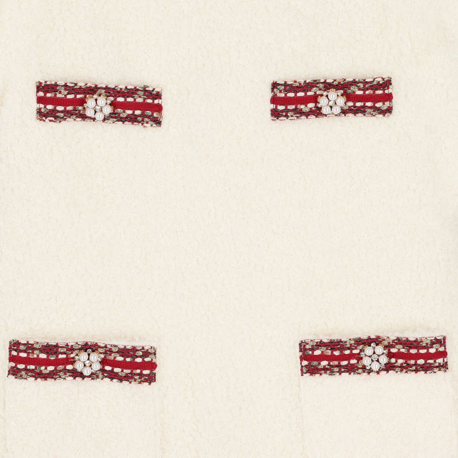 Girls Ivory Boucl&eacute; Dress, 1, hi-res
