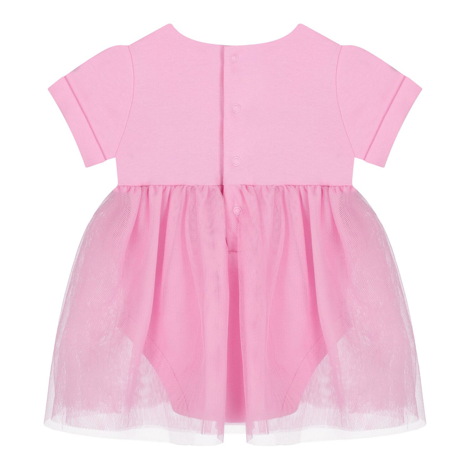 Baby Girls Pink Logo Bodysuit Dress, 1, hi-res