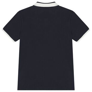 Boys Navy Blue Teddy Bear Logo Polo Shirt