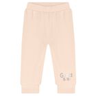 طقم هدايا للبنات الصغار، مكون من بدلة وبنطال قطني باللونين العاجي والبيج, 1, hi-res