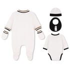 Baby Boys White Logo 5 Piece Gift Set, 1, hi-res