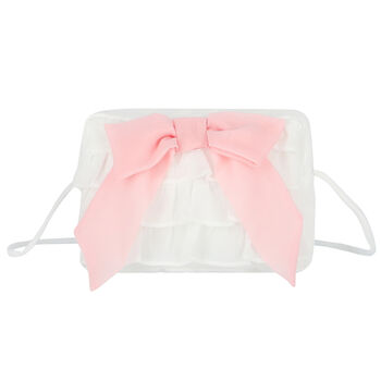 Girls Ivory & Pink Chiffon Handbag