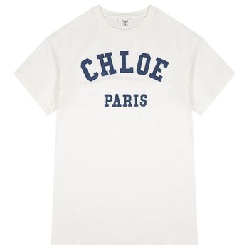 Girls Mini Me White T-Shirt Dress